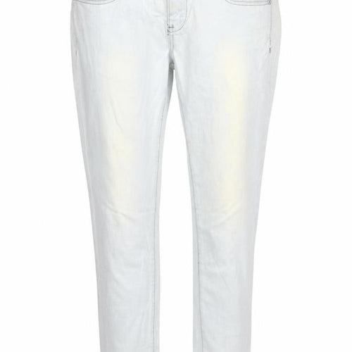 Mango Womens Blue  Cotton Straight Jeans Size 10 L30 in Regular Zip