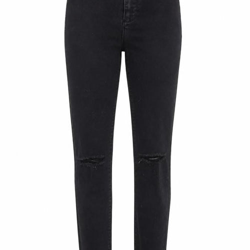 Denim & Co. Womens Black  Cotton Straight Jeans Size 4 L27 in Regular Zip