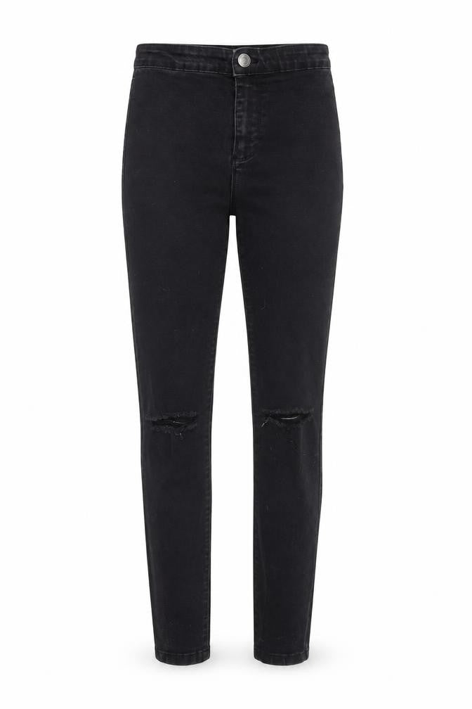 Denim & Co. Womens Black  Cotton Straight Jeans Size 4 L27 in Regular Zip