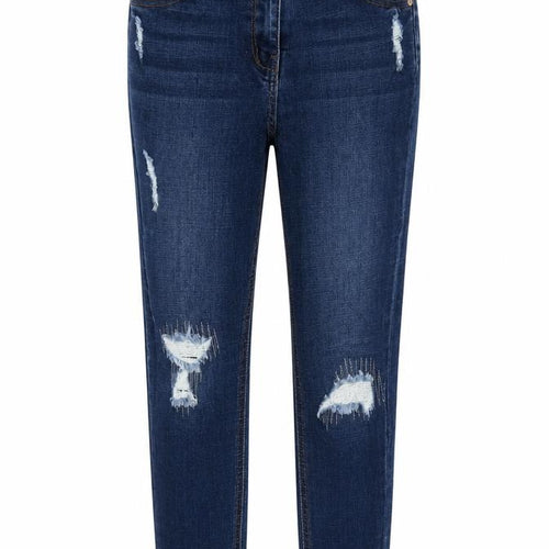 Matalan Womens Blue  Cotton Straight Jeans Size 8 L27 in Regular Zip