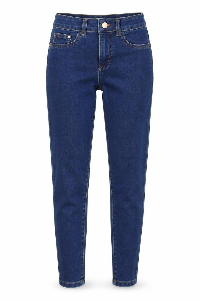 Denim & Co. Womens Blue  Cotton Straight Jeans Size 4 L28 in Regular Zip