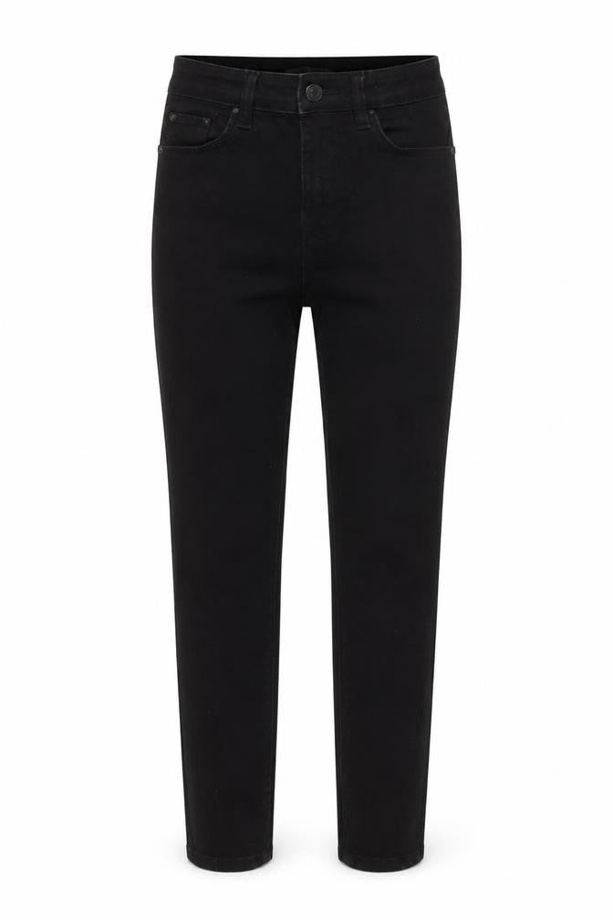 Denim & Co. Womens Black  Cotton Straight Jeans Size 4 L25 in Regular Zip