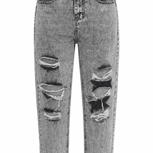 SheIn Womens Grey  Cotton Straight Jeans Size XS L29 in Regular Zip