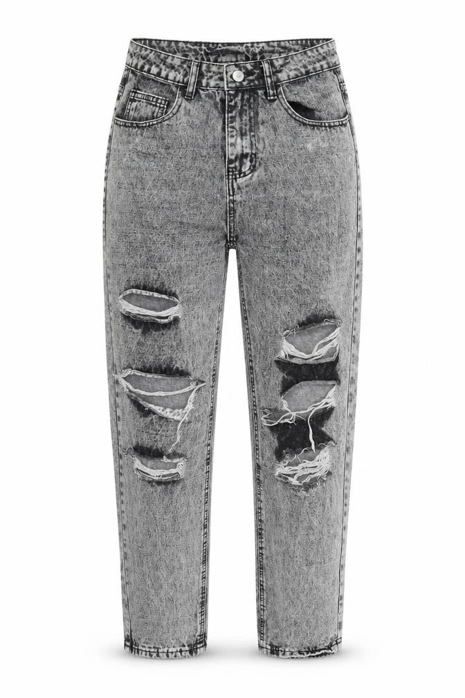 SheIn Womens Grey  Cotton Straight Jeans Size XS L29 in Regular Zip