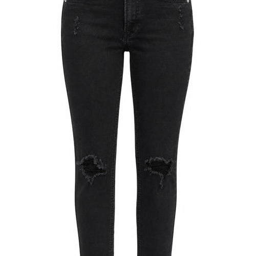 Denim & Co. Womens Black  Cotton Straight Jeans Size 8 L27 in Regular Zip