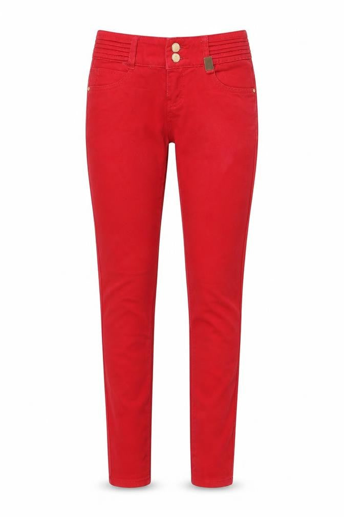 J Welly Womens Red  Cotton Straight Jeans Size M L30 in Regular Zip