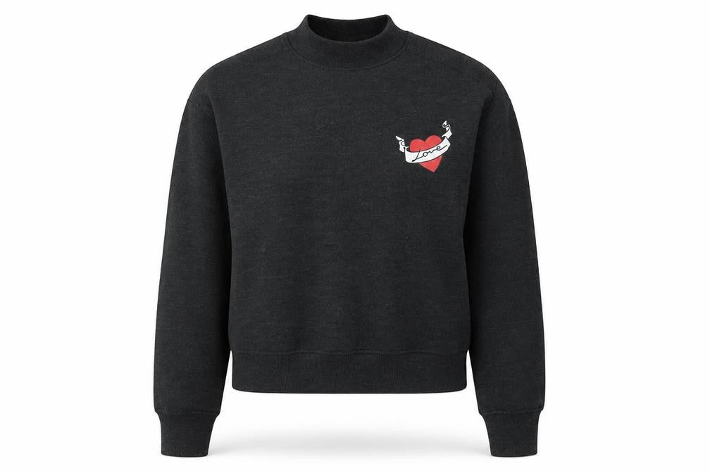 Front view of Forvever 21 women’s grey cotton pullover sweatshirt, size M, pullover