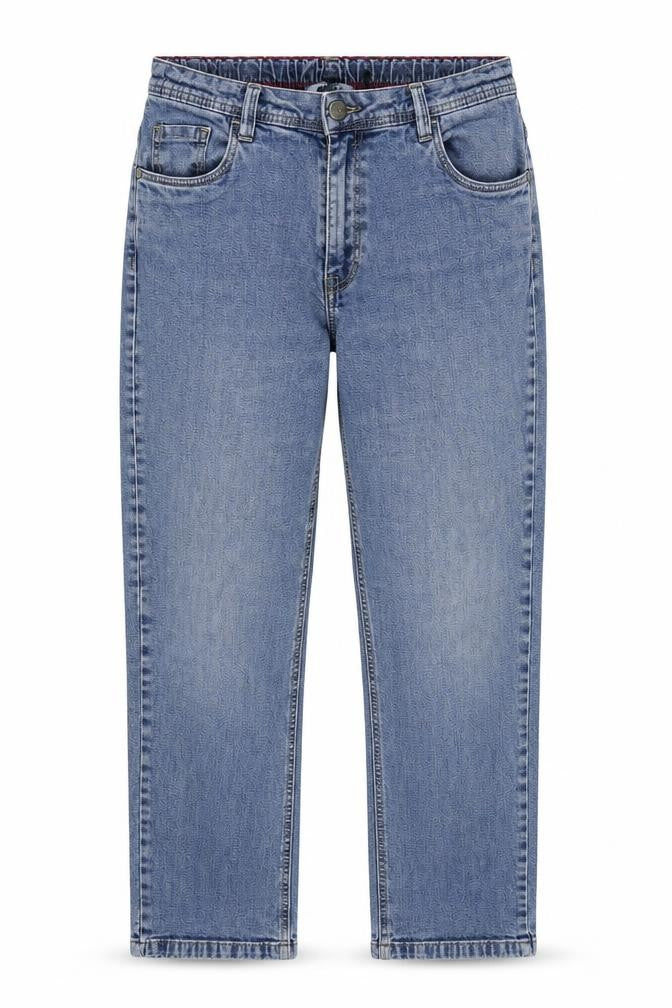 ELLE Womens Blue  Cotton Straight Jeans Size 32 in L24 in Regular Button