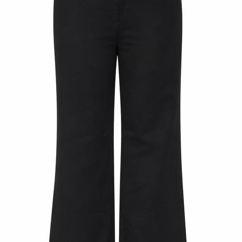 Papaya Womens Black  Viscose Trousers  Size 10 L28 in Regular Button