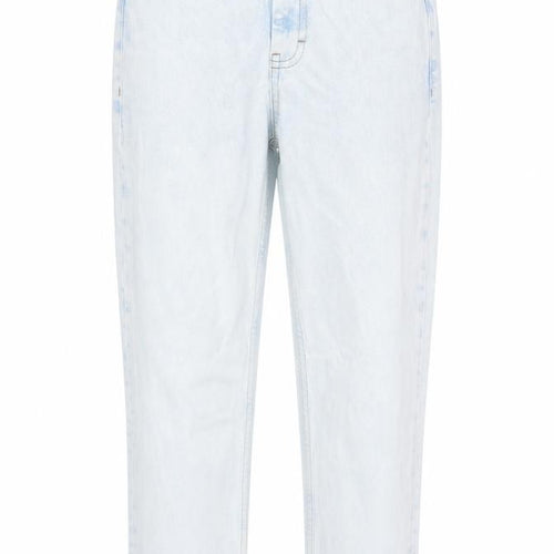 Topshop Womens Blue  Cotton Cropped Jeans Size 25 in L30 in Regular Button