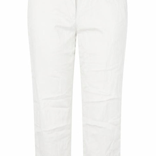 Casual Womens White  Cotton Cropped Jeans Size 34 in L21 in Regular Button