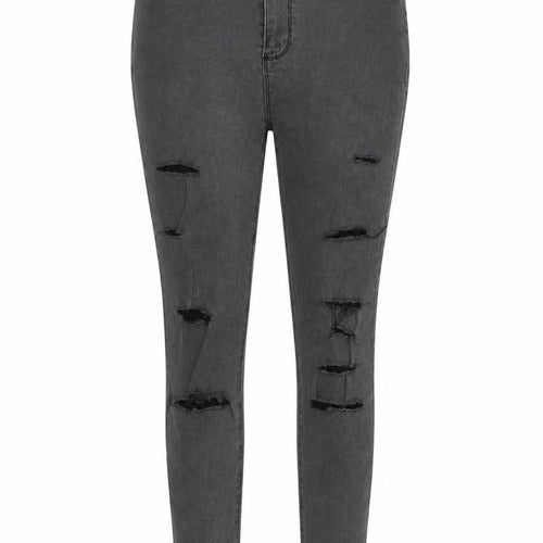 Denim & Co. Womens Grey  Cotton Skinny Jeans Size 12 L28 in Regular Button