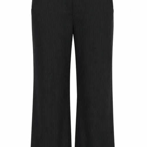 Papaya Womens Black Striped Polyester Trousers  Size 12 L27 in Regular Zip