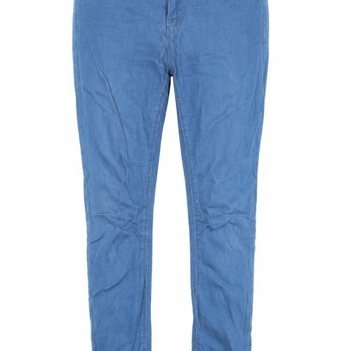 Topshop Womens Blue  Cotton Skinny Jeans Size 28 in L30 in Slim Zip