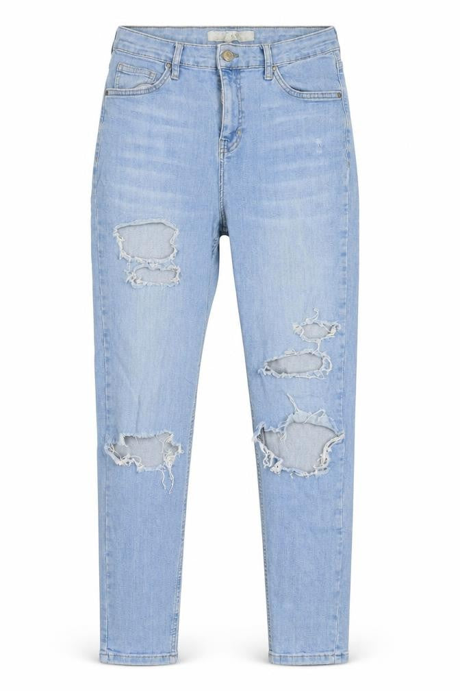 Topshop Womens Blue  Cotton Skinny Jeans Size 30 in L30 in Slim Zip