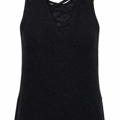 New Look Womens Black V-Neck  Acrylic Vest Jumper Size 8