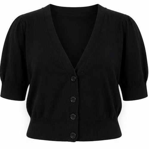 BHS Womens Black V-Neck  Viscose Cardigan Jumper Size 10