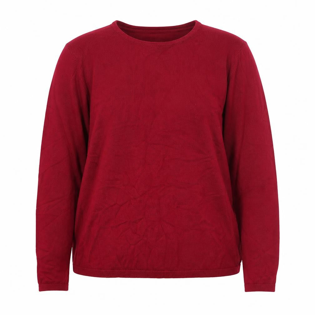 Front view of Sfera women’s pink round neck viscose jumper, size XL