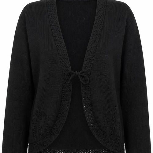 Jenifer Womens Black V-Neck  Acrylic Cardigan Jumper Size M