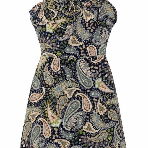 Monteau  Womens Multicoloured Paisley Polyester Tank Dress  Size S  Off the Shoulder