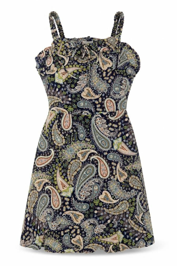 Monteau  Womens Multicoloured Paisley Polyester Tank Dress  Size S  Off the Shoulder