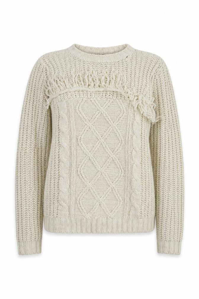 Brave Soul Womens Beige Round Neck  Acrylic Pullover Jumper Size S