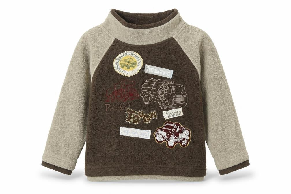 Front view of George boys’ beige polyester pullover sweatshirt, size 2-3, years