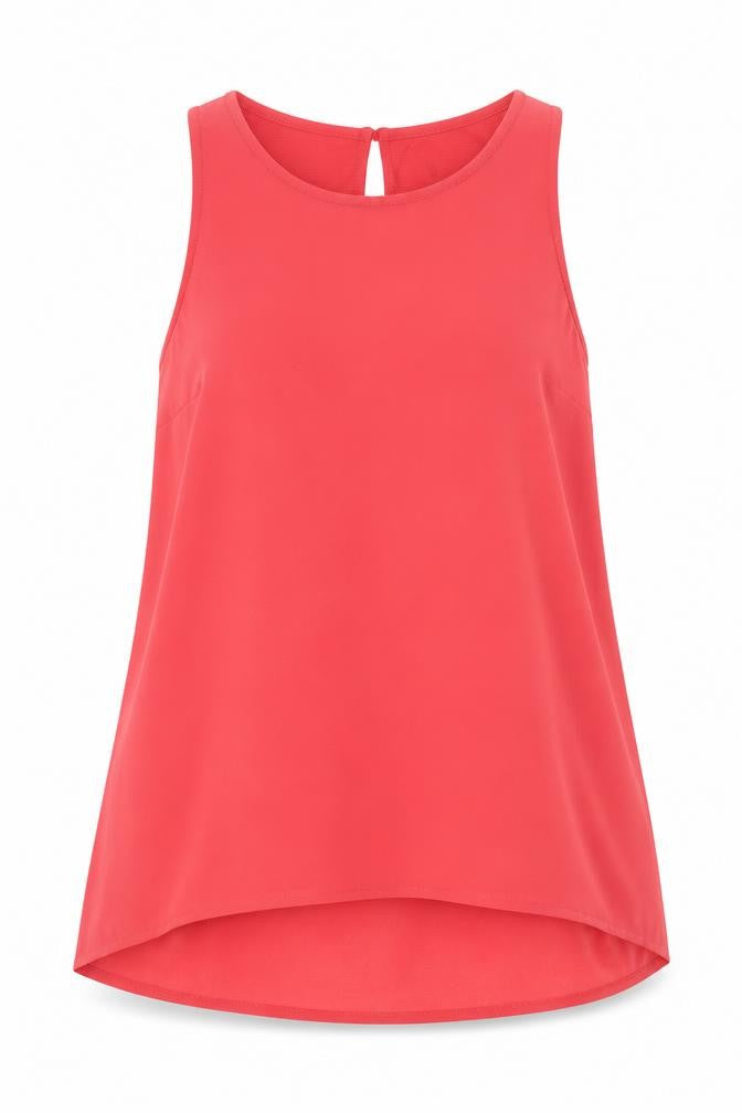 Front view of Divided by H&M women’s red polyester camisole tank, size UK 8, round neck