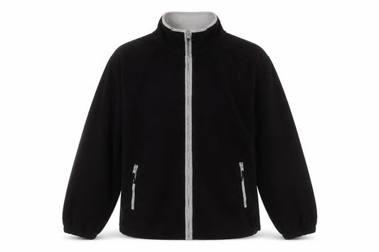 Front view of zantos men’s black jacket, size M, zip