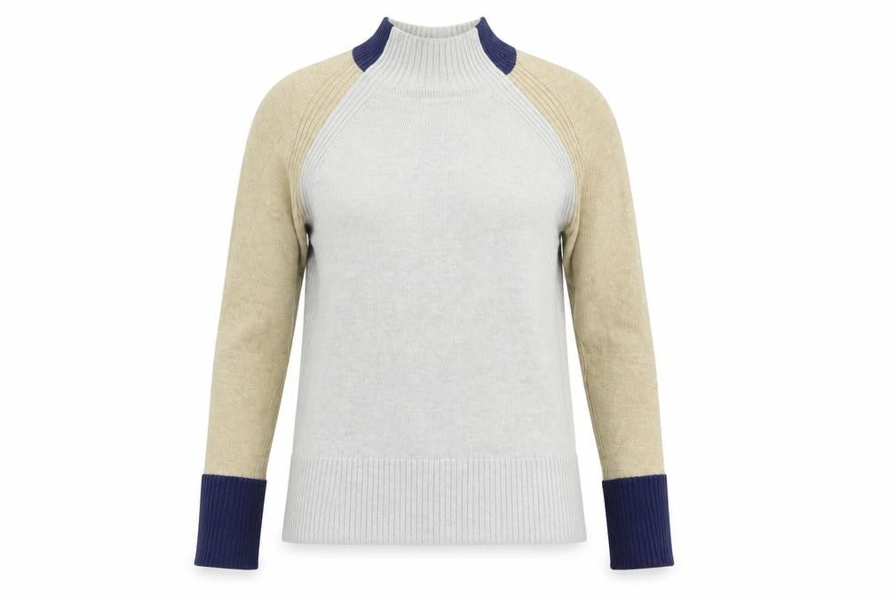 Front view of Next women’s grey high neck viscose jumper, size S