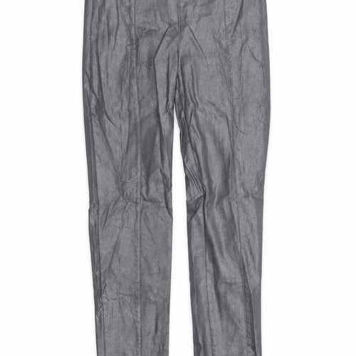 H&M Womens Silver  Cotton Straight Jeans Size 8 L28 in Regular Zip