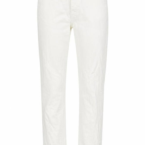 Denim & Co. Womens White  Cotton Straight Jeans Size 8 L29 in Regular Zip