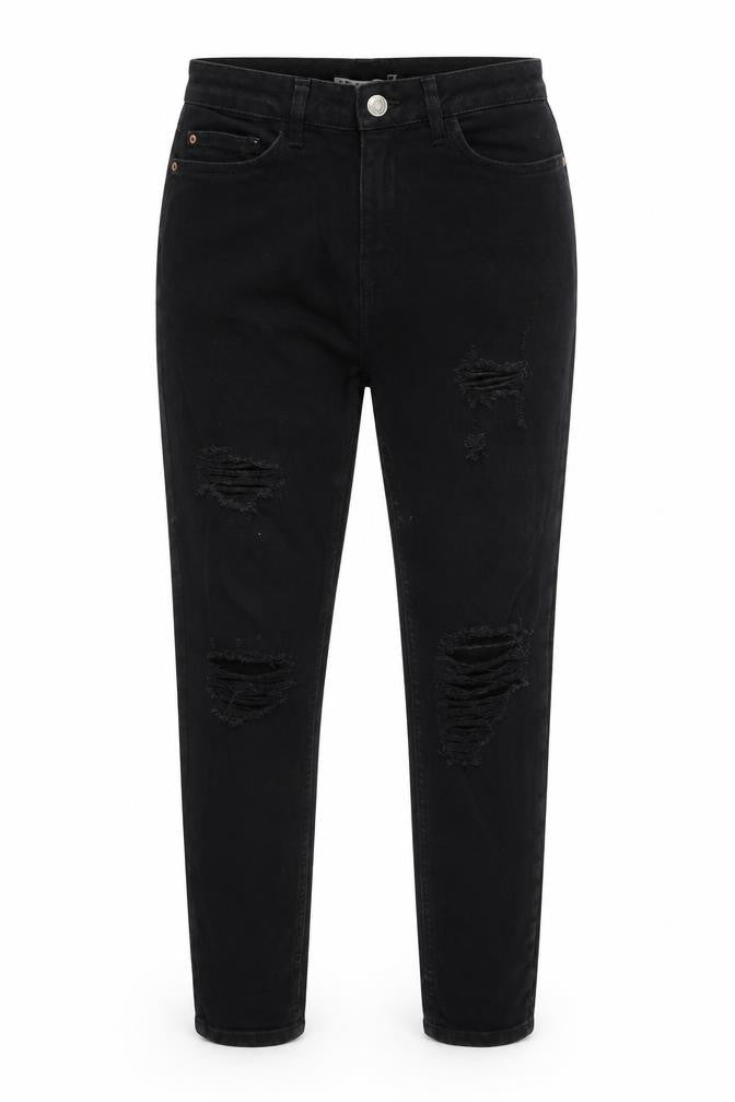 Denim & Co. Womens Black  Cotton Straight Jeans Size 12 L29 in Regular Zip