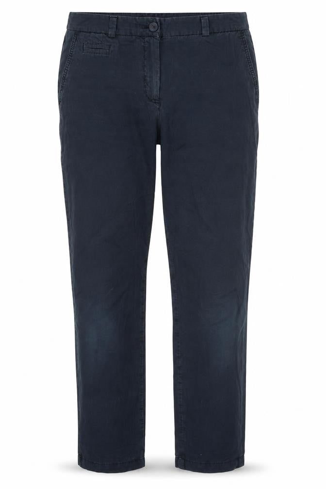 Marks and Spencer Womens Blue  Cotton Trousers  Size 10 L29 in Regular Zip