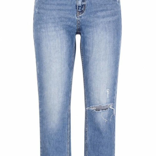 Denim & Co. Womens Blue  Cotton Straight Jeans Size 8 L26 in Regular Zip