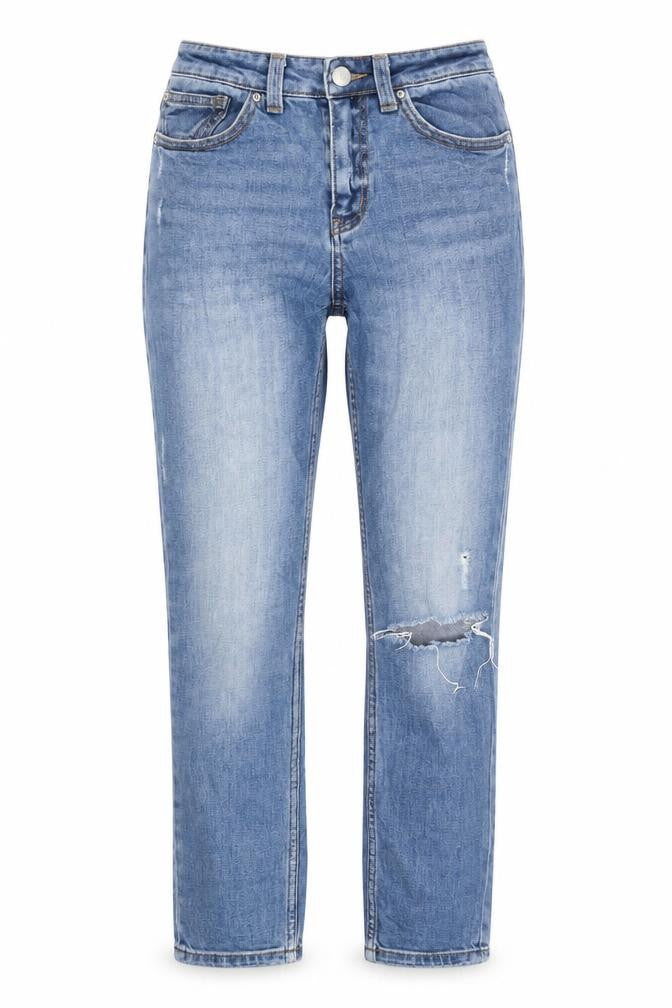 Denim & Co. Womens Blue  Cotton Straight Jeans Size 8 L26 in Regular Zip