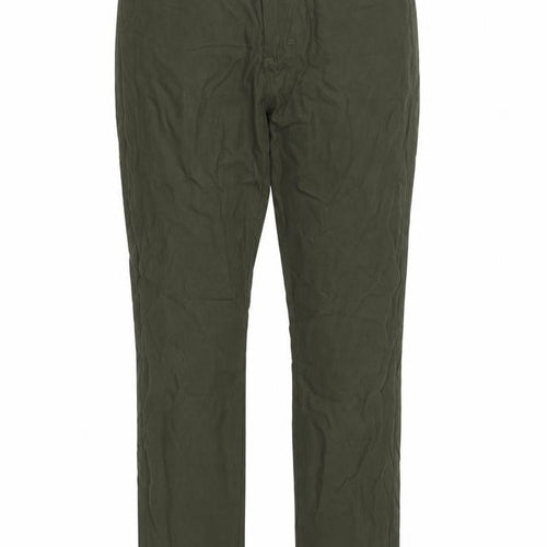 Chicoree Womens Green  Cotton Straight Jeans Size L L33 in Regular Zip