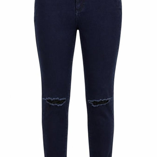 Denim & Co. Womens Blue  Cotton Straight Jeans Size 10 L29 in Regular Zip