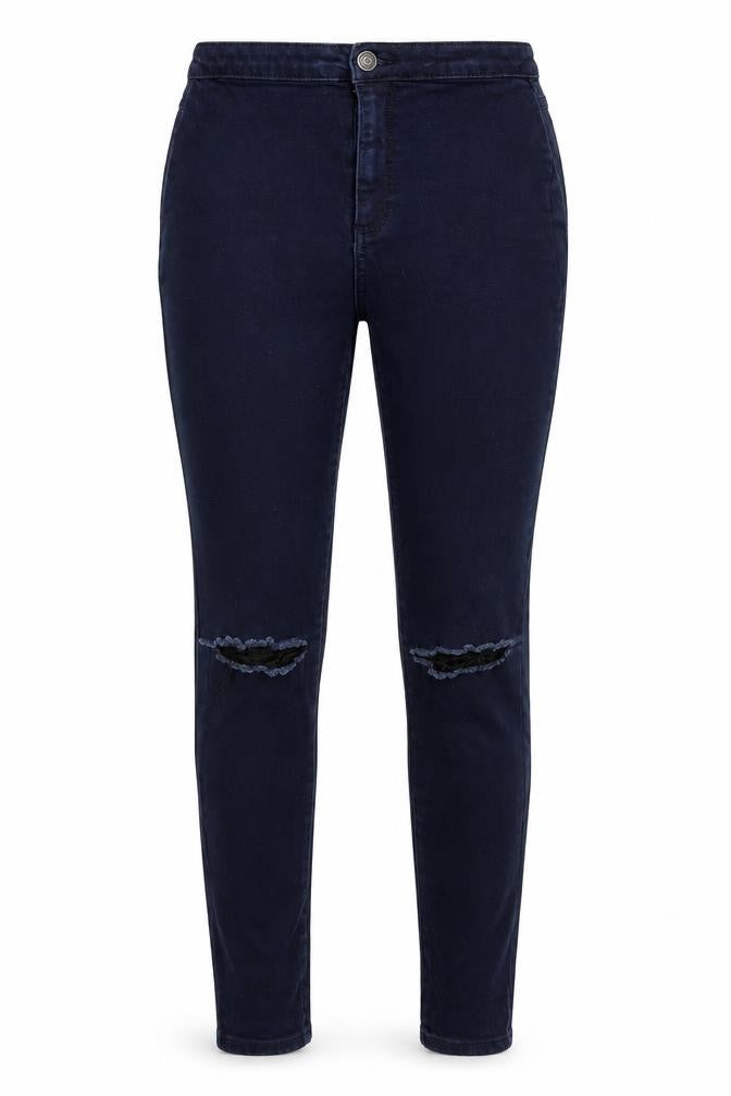 Denim & Co. Womens Blue  Cotton Straight Jeans Size 10 L29 in Regular Zip
