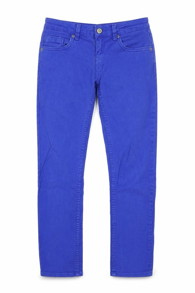 Topshop Womens Blue  Cotton Straight Jeans Size 30 in L30 in Regular Button