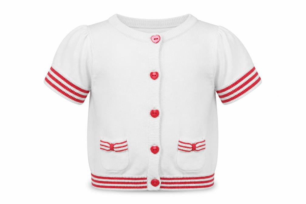 Mothercare Girls White  100% Cotton Cardigan Jumper Size 9-12 Months  Button