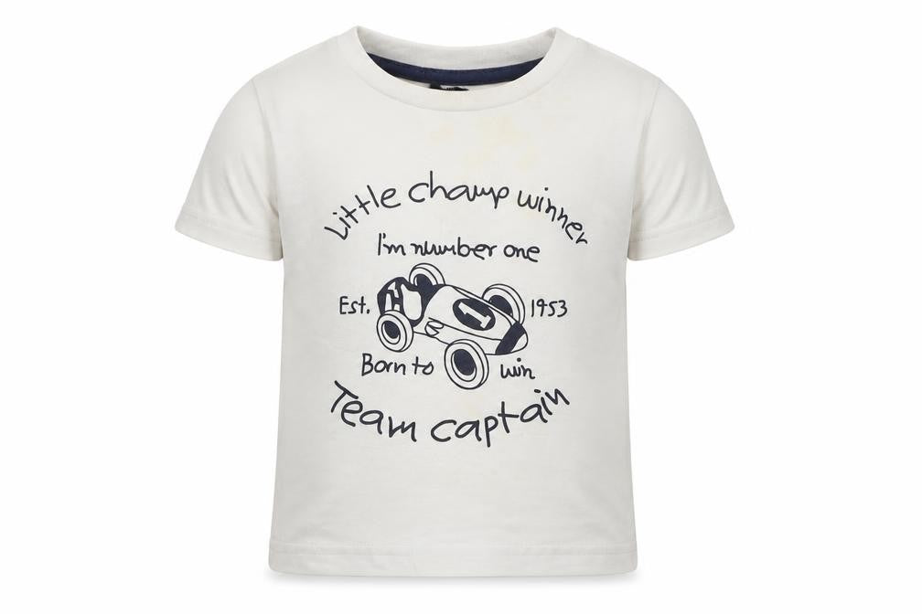Front view of George boys’ white 100% cotton basic t-shirt, size 12-18, months round neck pullover