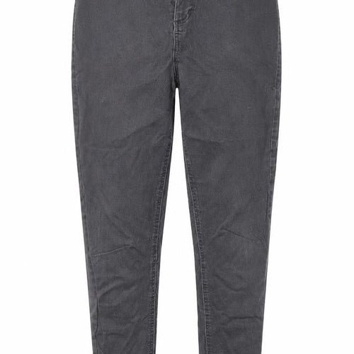 Marks and Spencer Womens Grey  Cotton Skinny Jeans Size 14 L28 in Regular Button