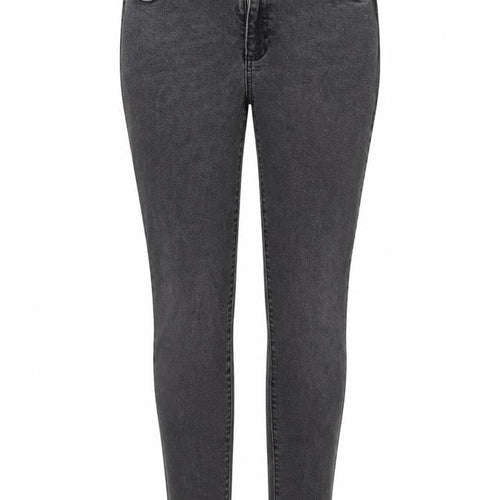Denim & Co. Womens Grey  Cotton Skinny Jeans Size 14 L27 in Regular Button