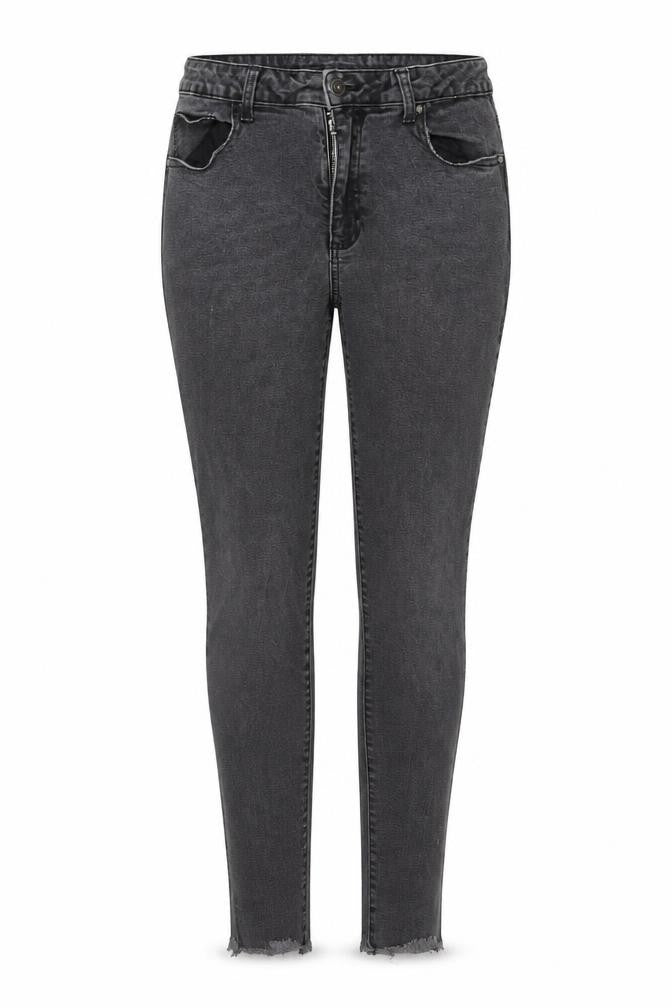Denim & Co. Womens Grey  Cotton Skinny Jeans Size 14 L27 in Regular Button