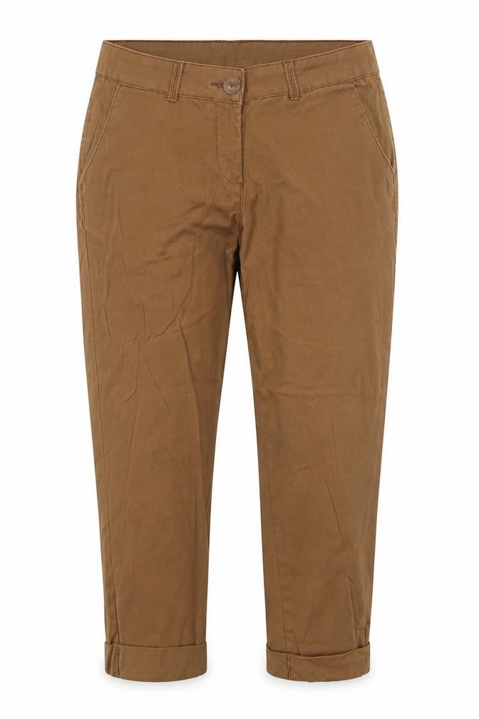 Preworn Womens Brown  Cotton Cropped Jeans Size 32 L22 in Regular Button