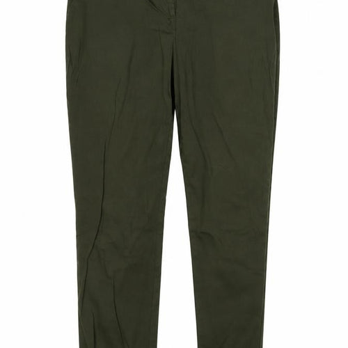 Dorothy Perkins Womens Green  Cotton Trousers  Size 8 L24 in Regular Button