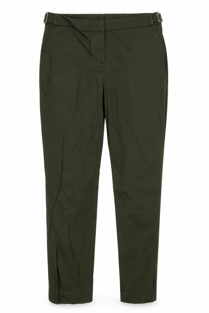 Dorothy Perkins Womens Green  Cotton Trousers  Size 8 L24 in Regular Button