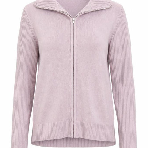 Ellie Louise Womens Purple Collared  Acrylic Full Zip Jumper Size S