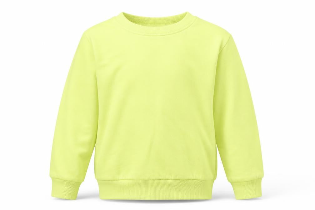 Front view of H&M girls’ green cotton pullover sweatshirt, size 6-7, years - 6-8 years